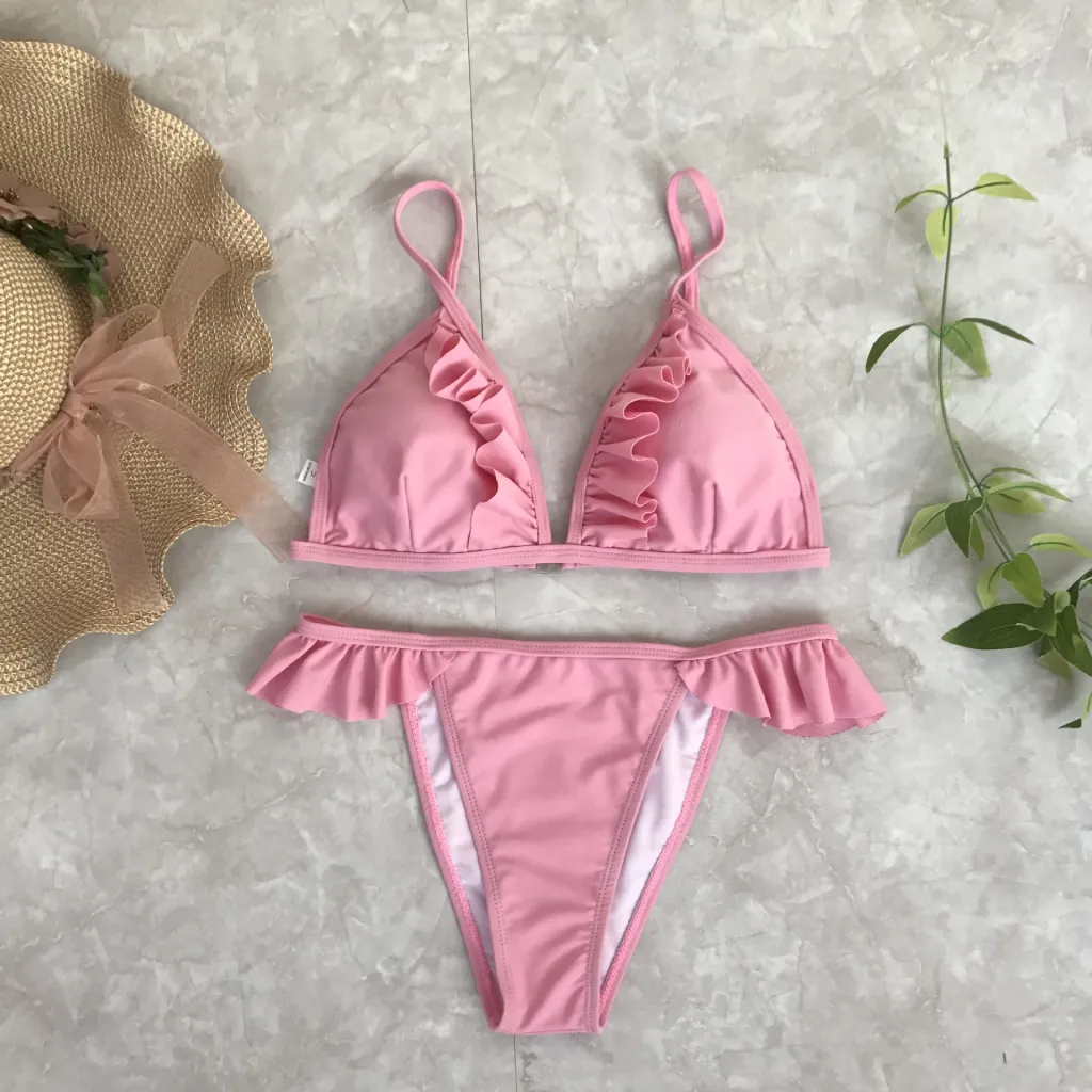 Explosive ruffled bikini - Pink