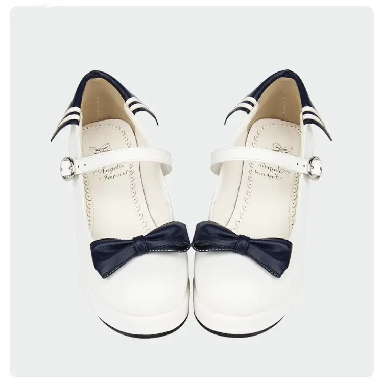Navy shoes with sponge cake sole