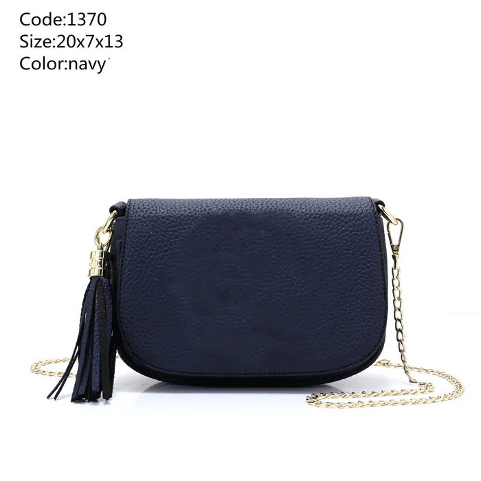 Litchi pattern shoulder bag - Blue