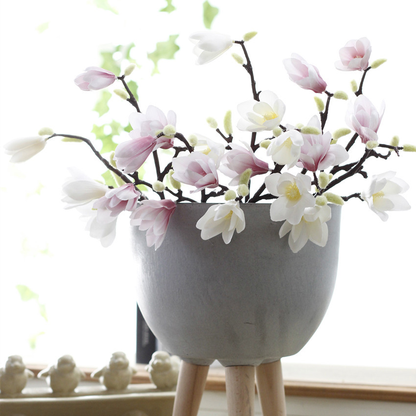 Handcrafted Bring Effortless Elegance to Any Space — Silk Magnolia Branch with 3D-Printed... - View 3 of 18 | BigMoetsy
