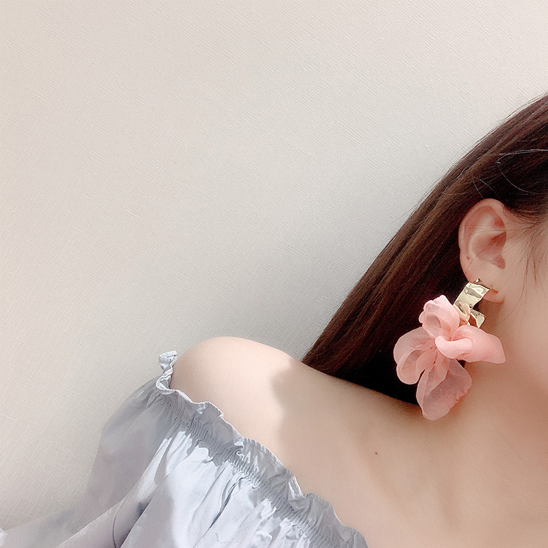 Lace fabric earrings