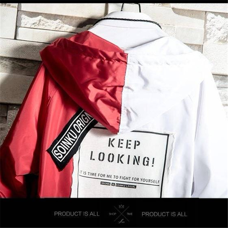 Men's hooded jacket loose coat