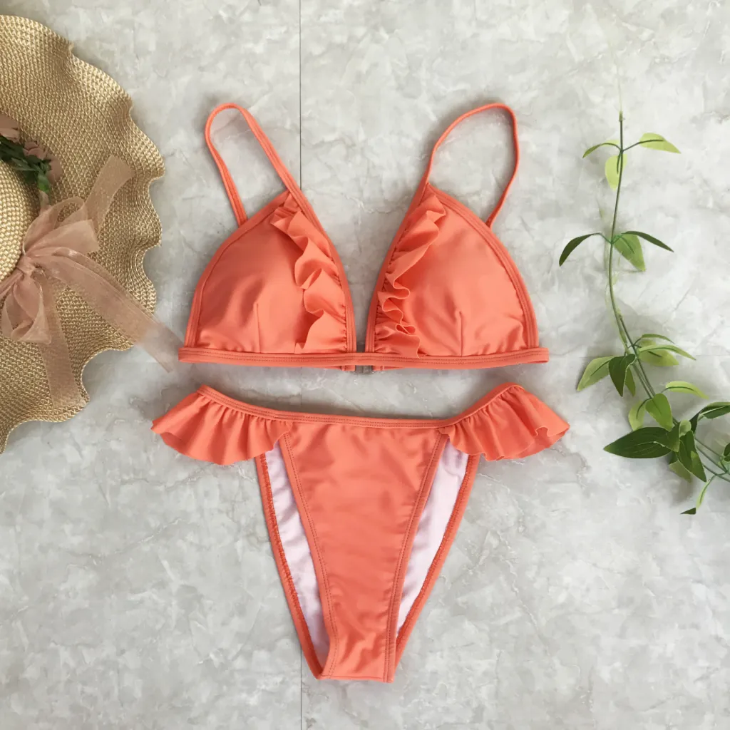 Explosive ruffled bikini - Orange