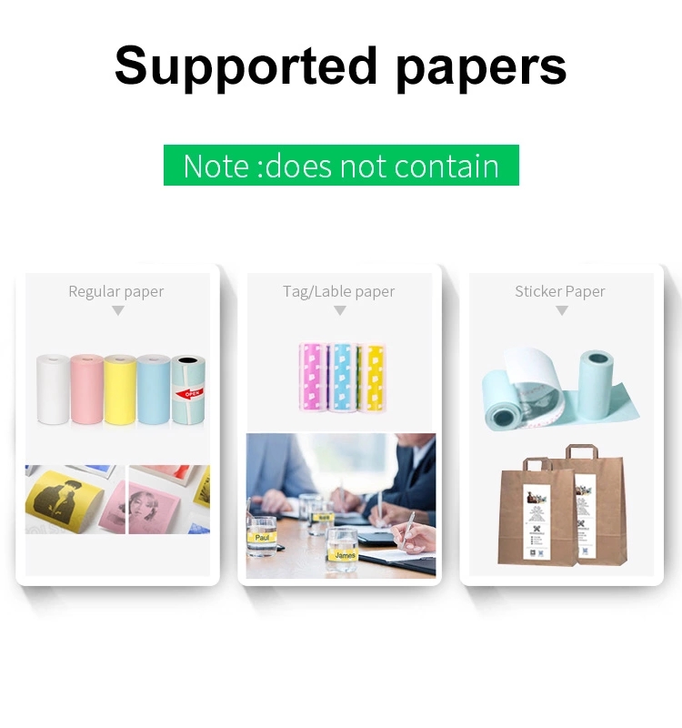 Mini Bliuetooth Wireless Thermal Printer Paper Sticker Label Printer 4