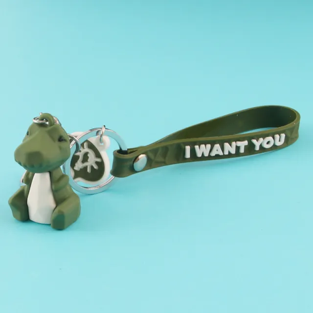 Cartoon geometric face animal keychain Dinosaur - Shop at LoveMi