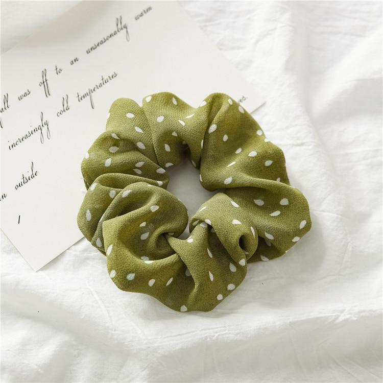Small dot chiffon hair ring large intestine ring