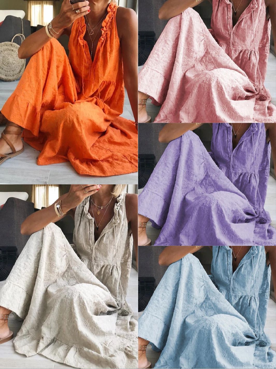 Fashion lace collar dress long skirt