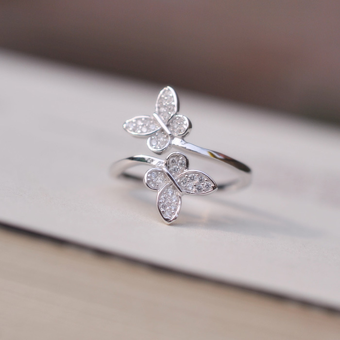 Zircon Double Butterfly Ring