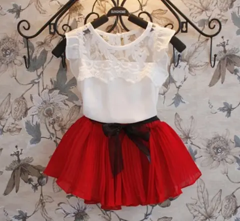 Two-piece Lace Chiffon Fold Skirt