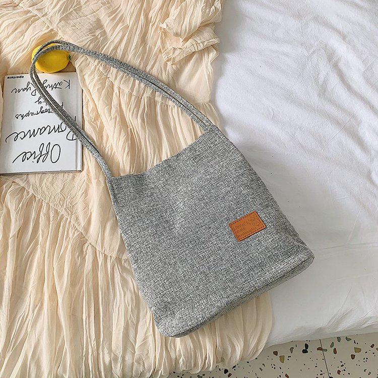 Canvas female bag non woven fabric Grey - Shop at LoveMi