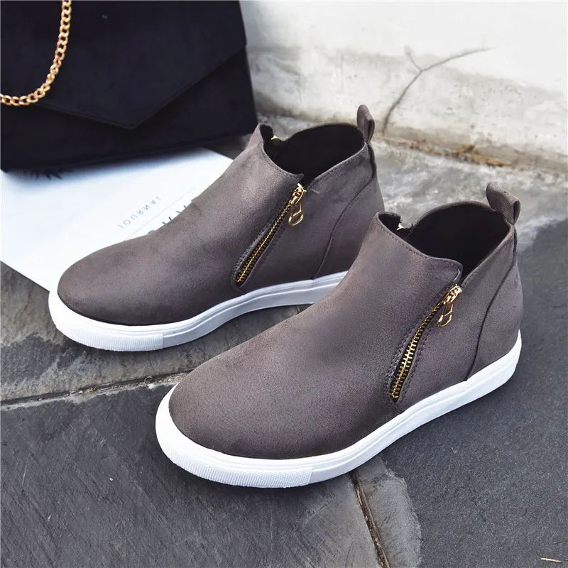 Comfortable round toe flat fashion women's shoes - Grey