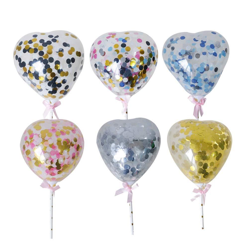 Transparent Confetti Balloon Cake Topper Decoration Party
