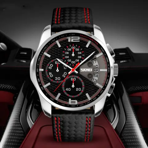 Leather Quartz Watch Sports