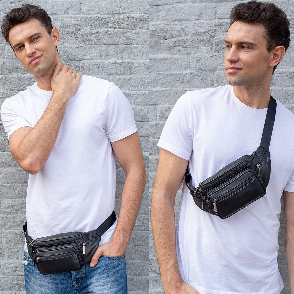 Black mobile phone sheepskin bag