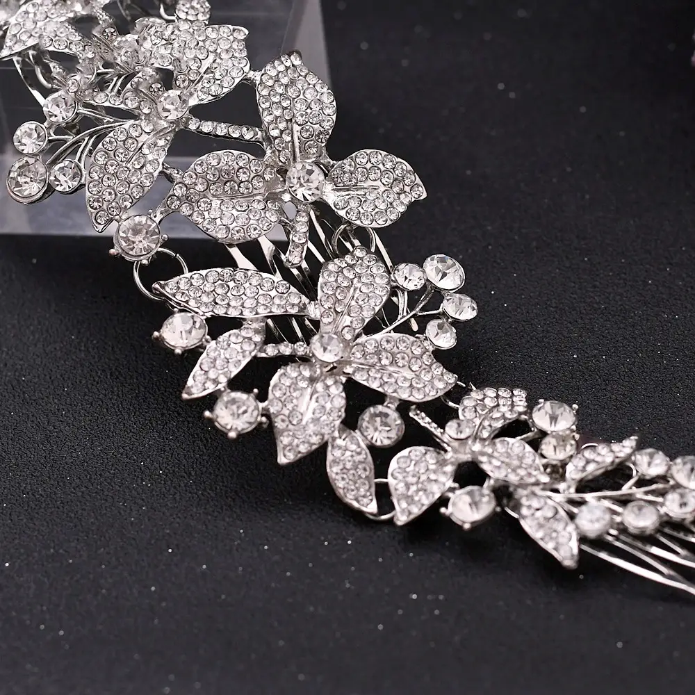 Adjustable alloy flower full drill comb