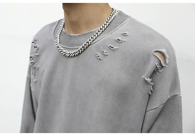 Cotton terry drape sweatshirt