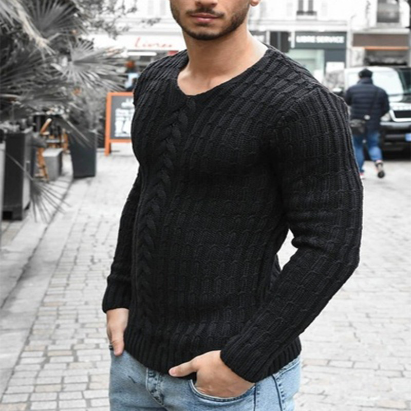 Title 6, Stripe V-neck casual knit sweater