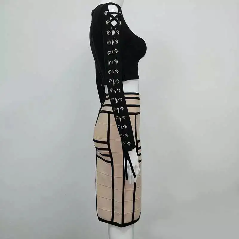 Bow tie cross strapless hip two-piece dress