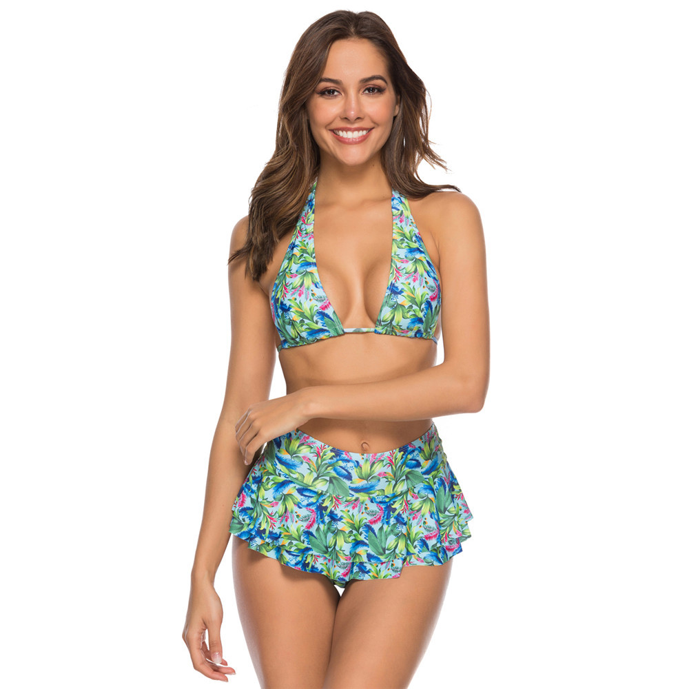 High waist ruffle bikini