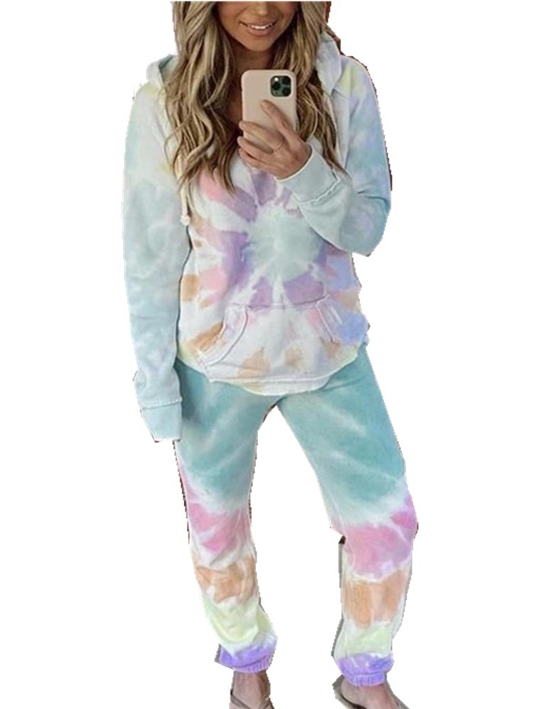 Home casual wear two-piece long sleeve trousers