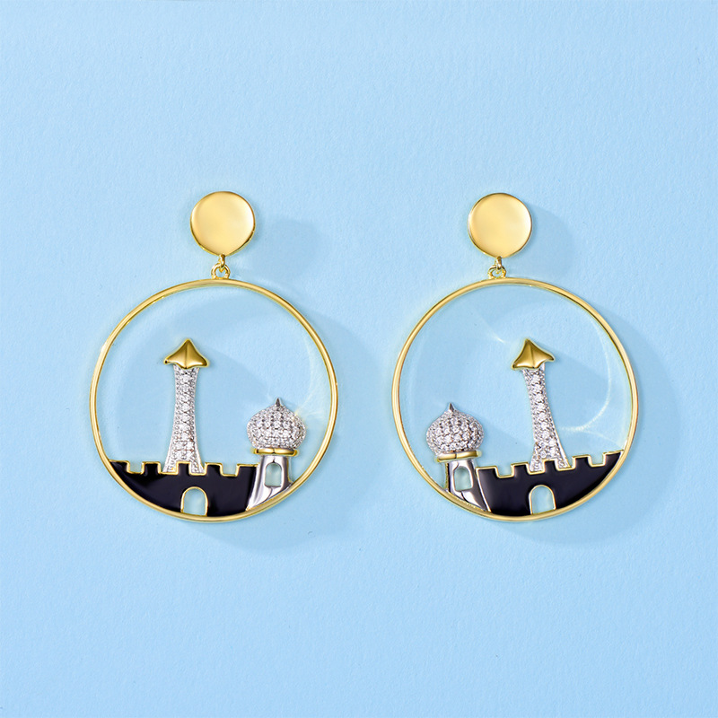 Sterling Silver Magic Castle Earrings