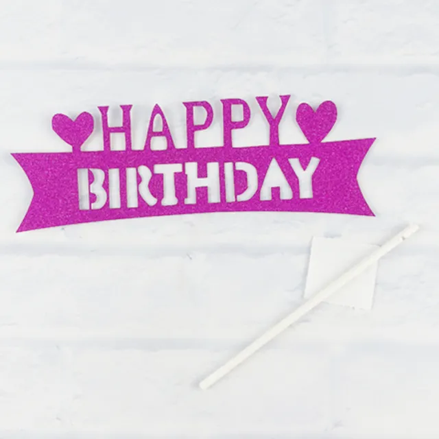 Happy birthday cake decoration card Purple - Shop at LoveMi