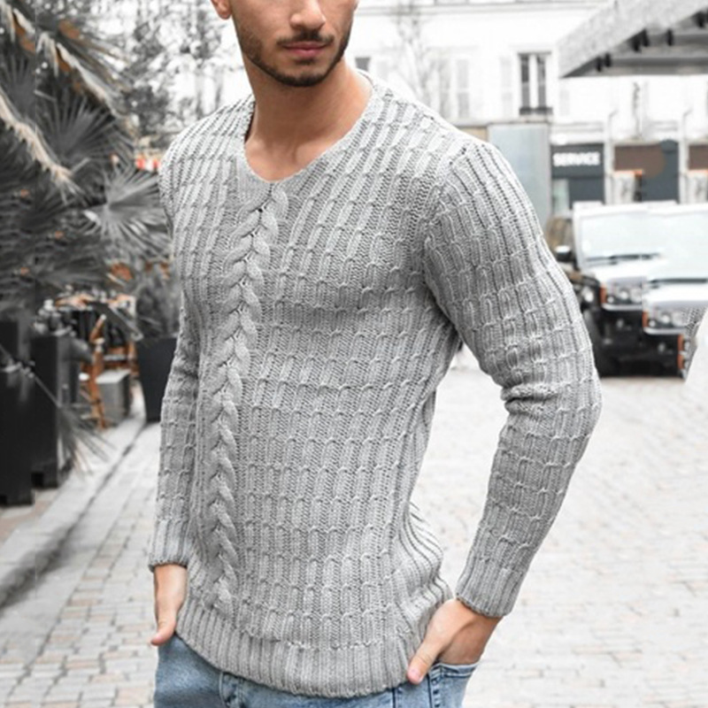 Title 2, Stripe V-neck casual knit sweater