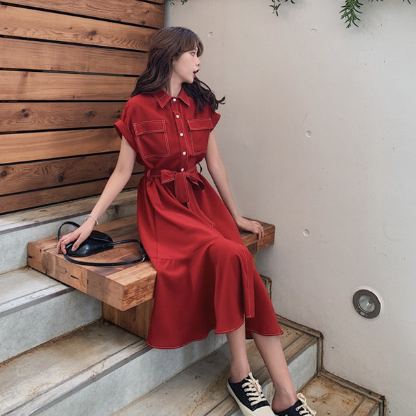 French Hepburn fishtail shirt dress