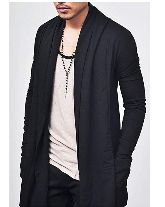 High neck cardigan long sleeve T-shirt