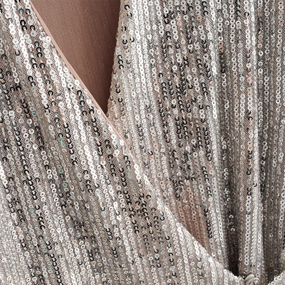 Long sleeve sequin lace dress