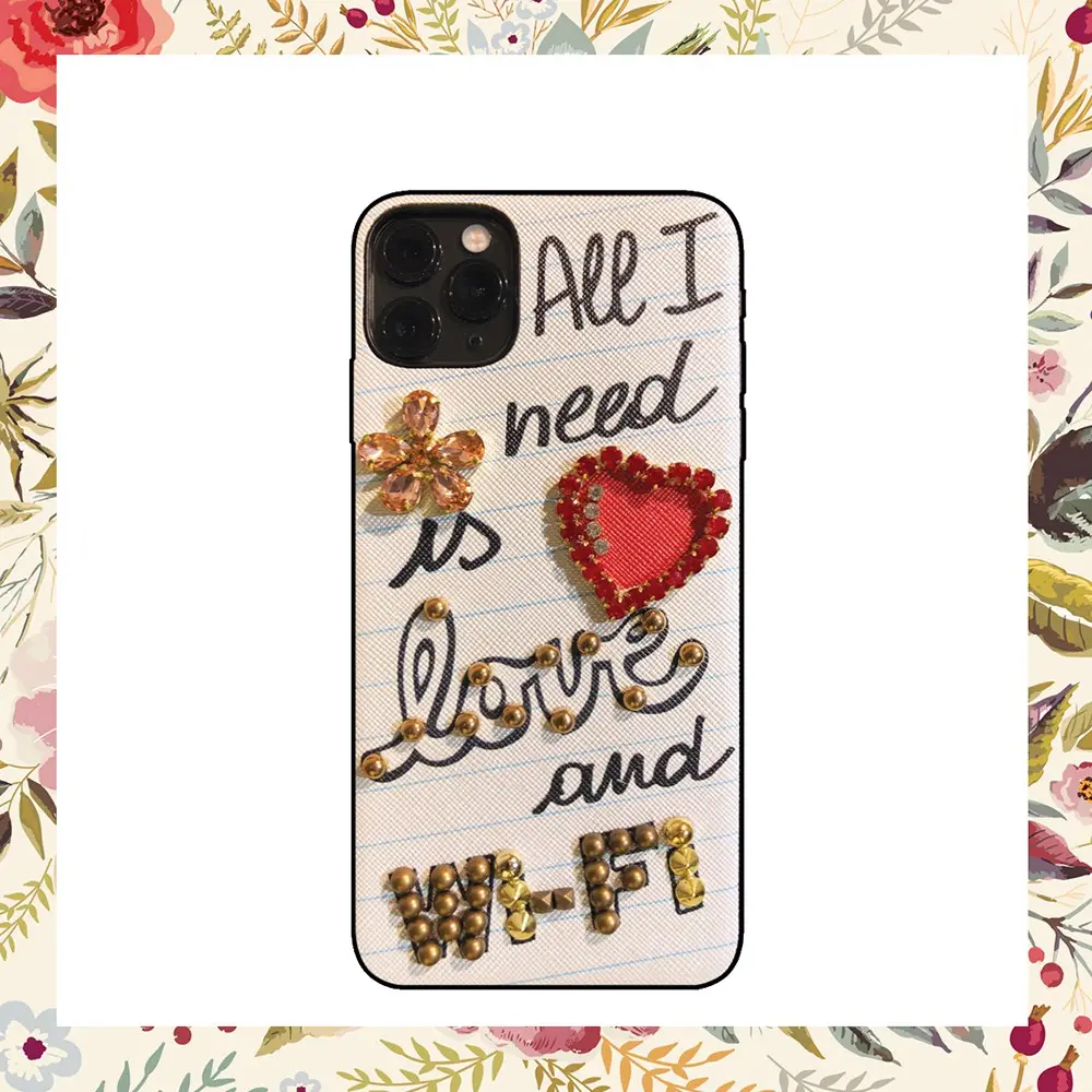 Luxury Diamond Love and Wifi Phone Case