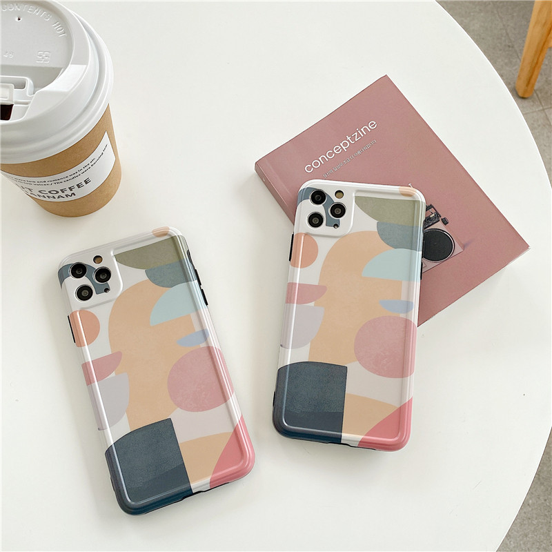 Color geometric phone case