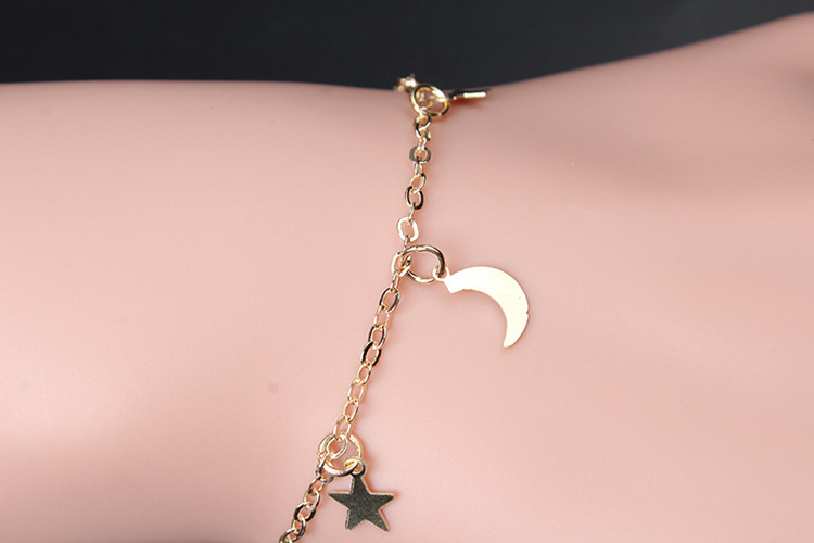 Stainless steel star moon bracelet