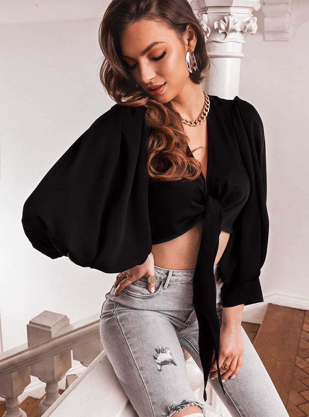 Lantern Sleeve Shirt, picture 5 of 7