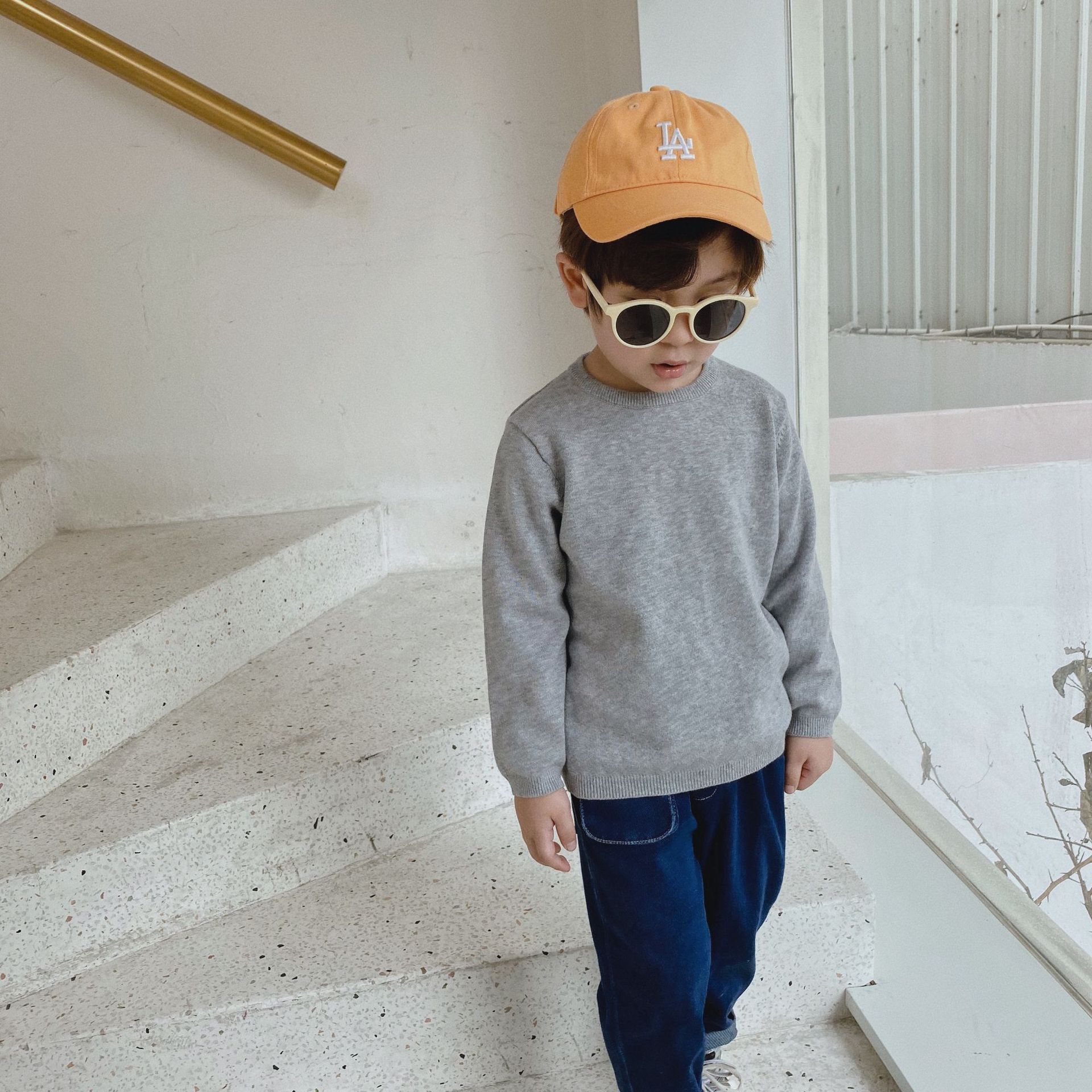 Boys Knitwear Girls Solid Color Base Shirt