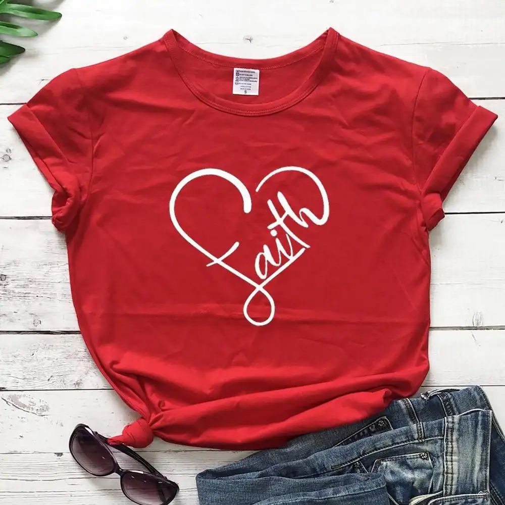 Love print t-shirt round neck short sleeve casual top