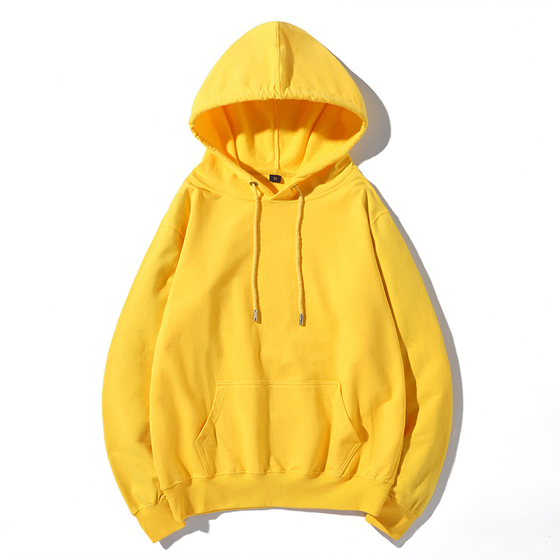 Long Sleeve Pure Cotton Pure Color Hoodie