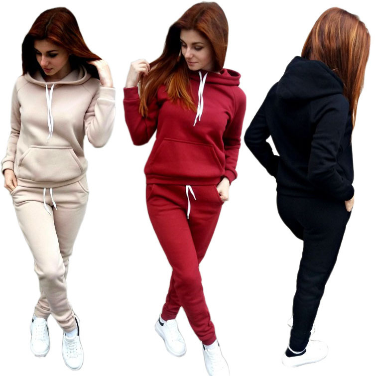 European and American fleece sports fashion suit