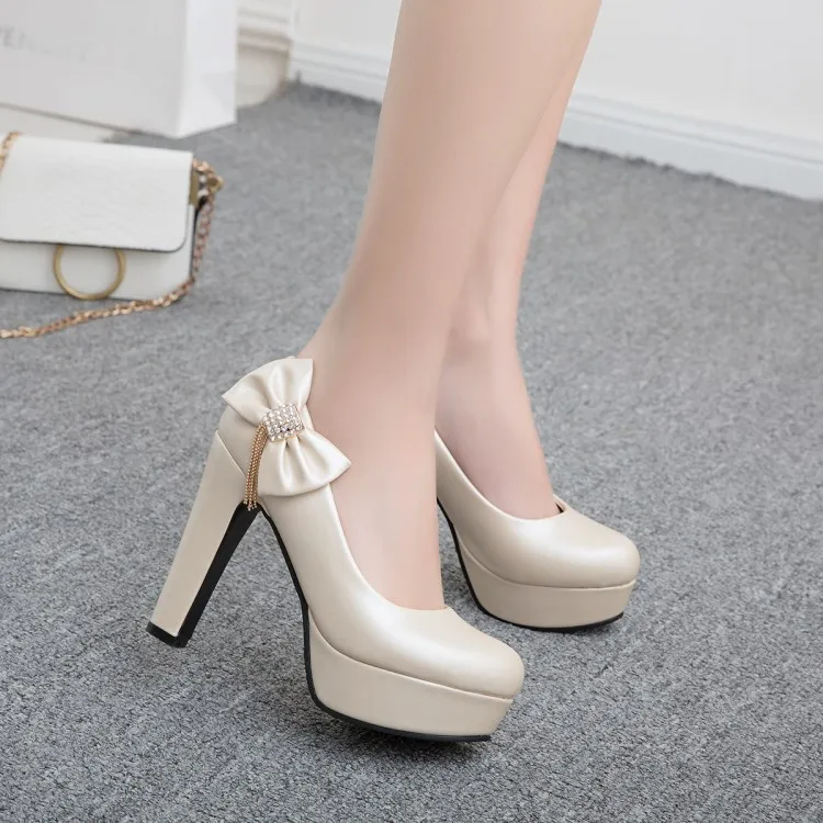 Bow high heels - Beige