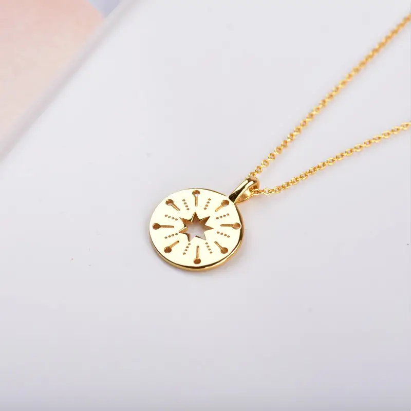Pendant golden necklace clavicle chain