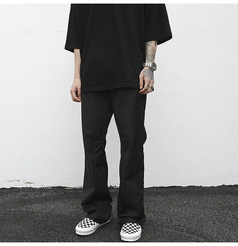 High street style drape flared trousers