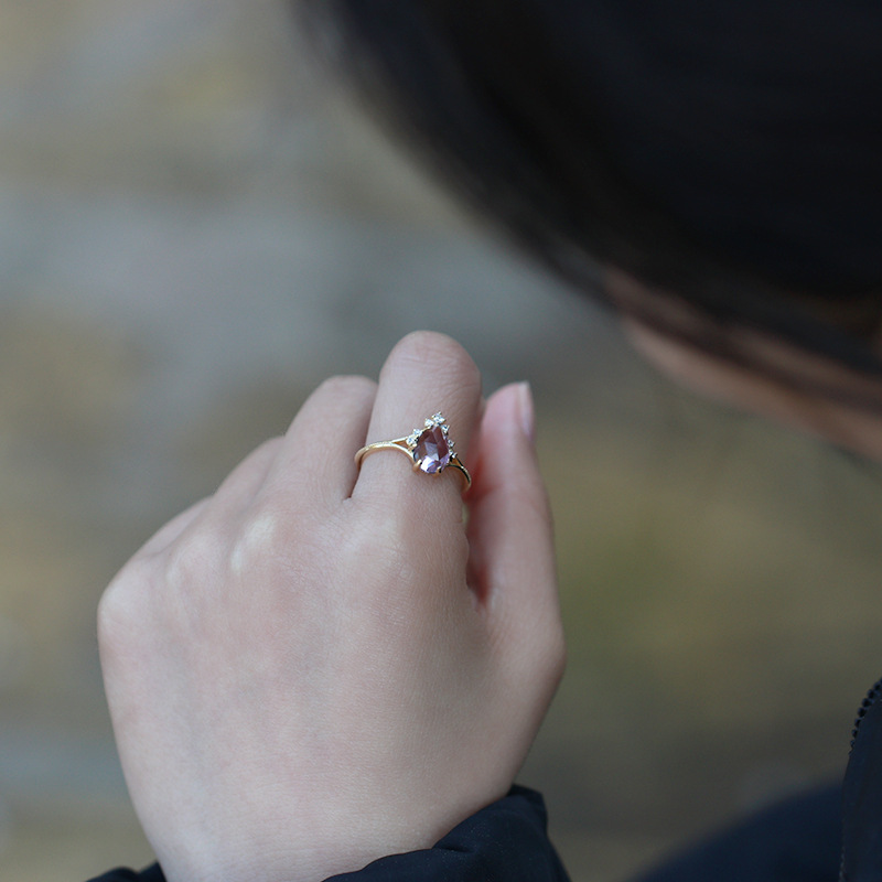 Title 3, Anillo de plata de ley con amatista para mujer....