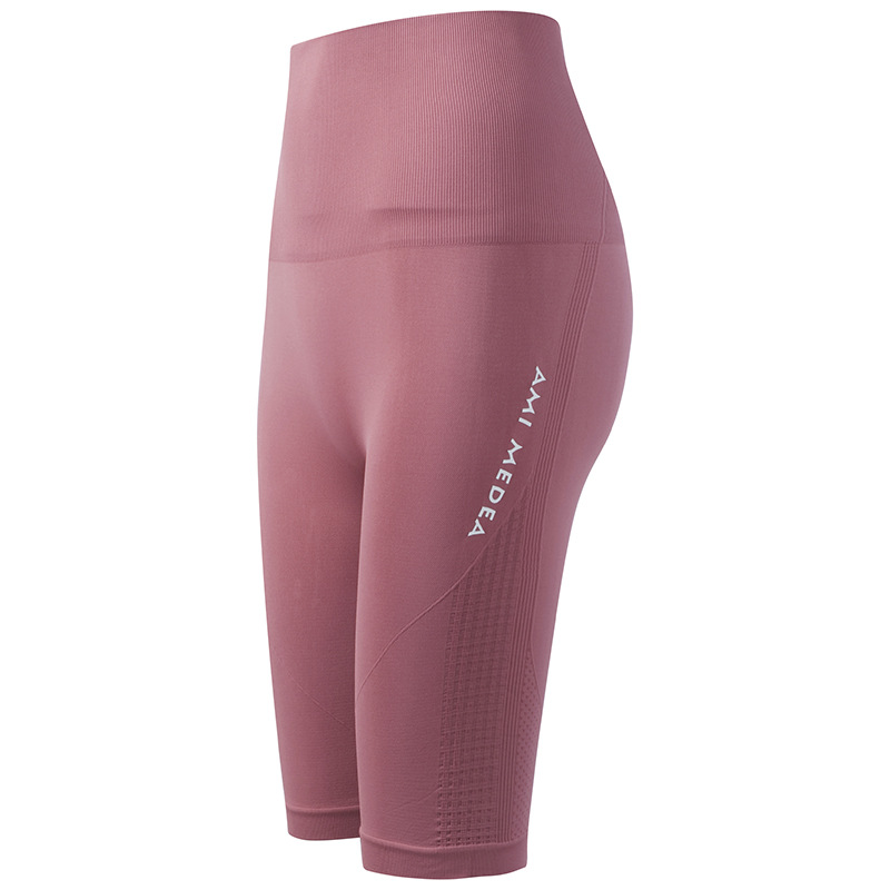 High waist peach five-point yoga pants - Image 2