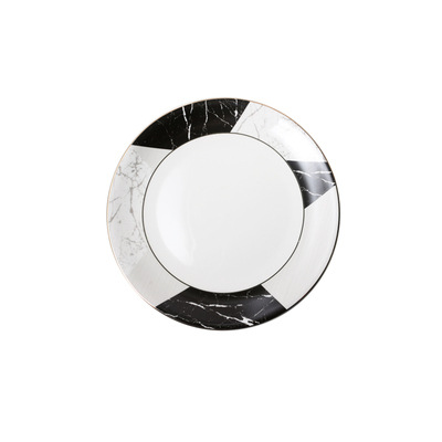 Geometric pattern marbled ceramic plate 10 Inch Plate - Shop at LoveMi