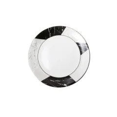 Geometric pattern marbled ceramic plate - 10 Inch Plate - View 1