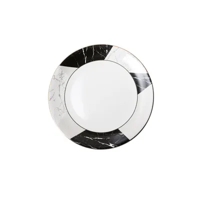 Geometric pattern marbled ceramic plate 10 Inch Plate - Shop at LoveMi
