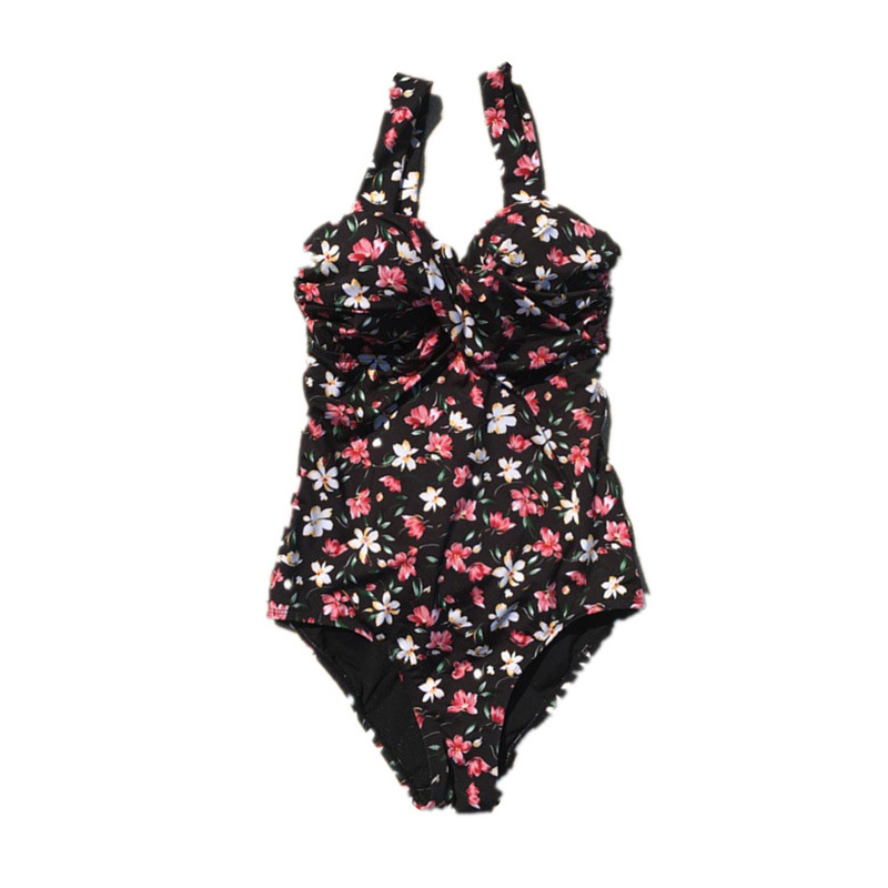 Retro floral one-piece swimsuit