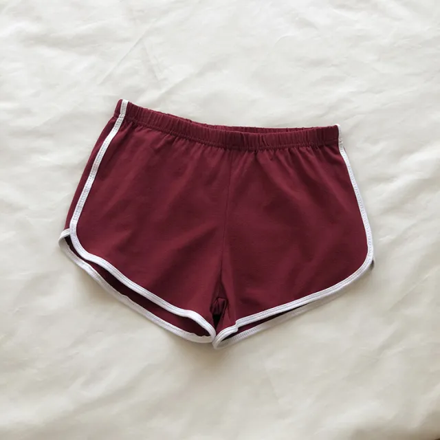 Four color optional cotton shorts female summer Korean version of the new ins wide leg loose solid color sports wear pants Red - Shop at LoveMi