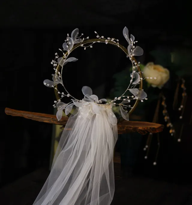 Bridal wreath veil wedding dress accessories White - Shop at LoveMi