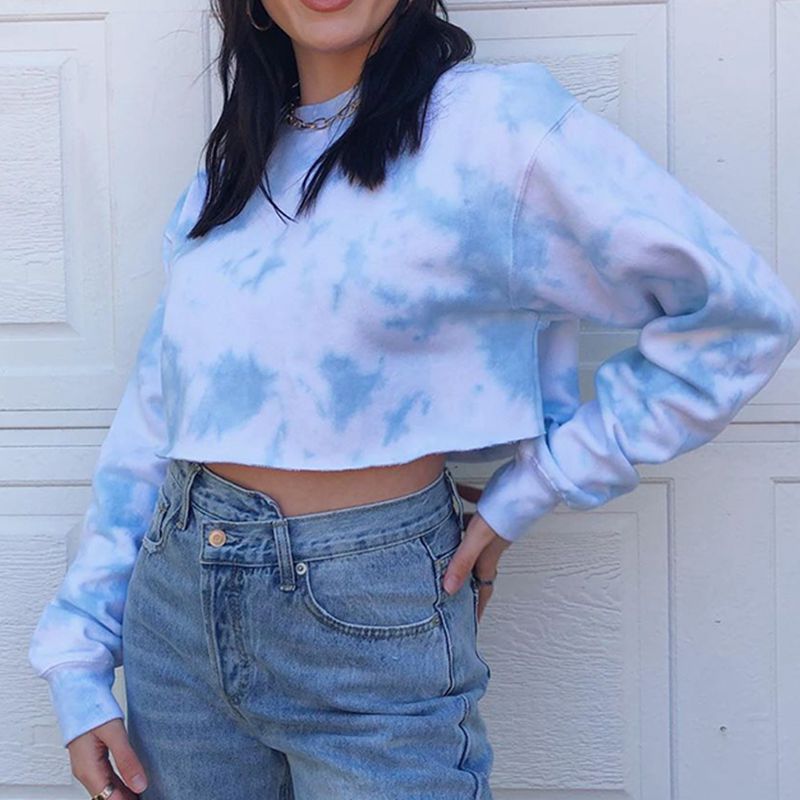 Tie-dye cropped sweatshirt
